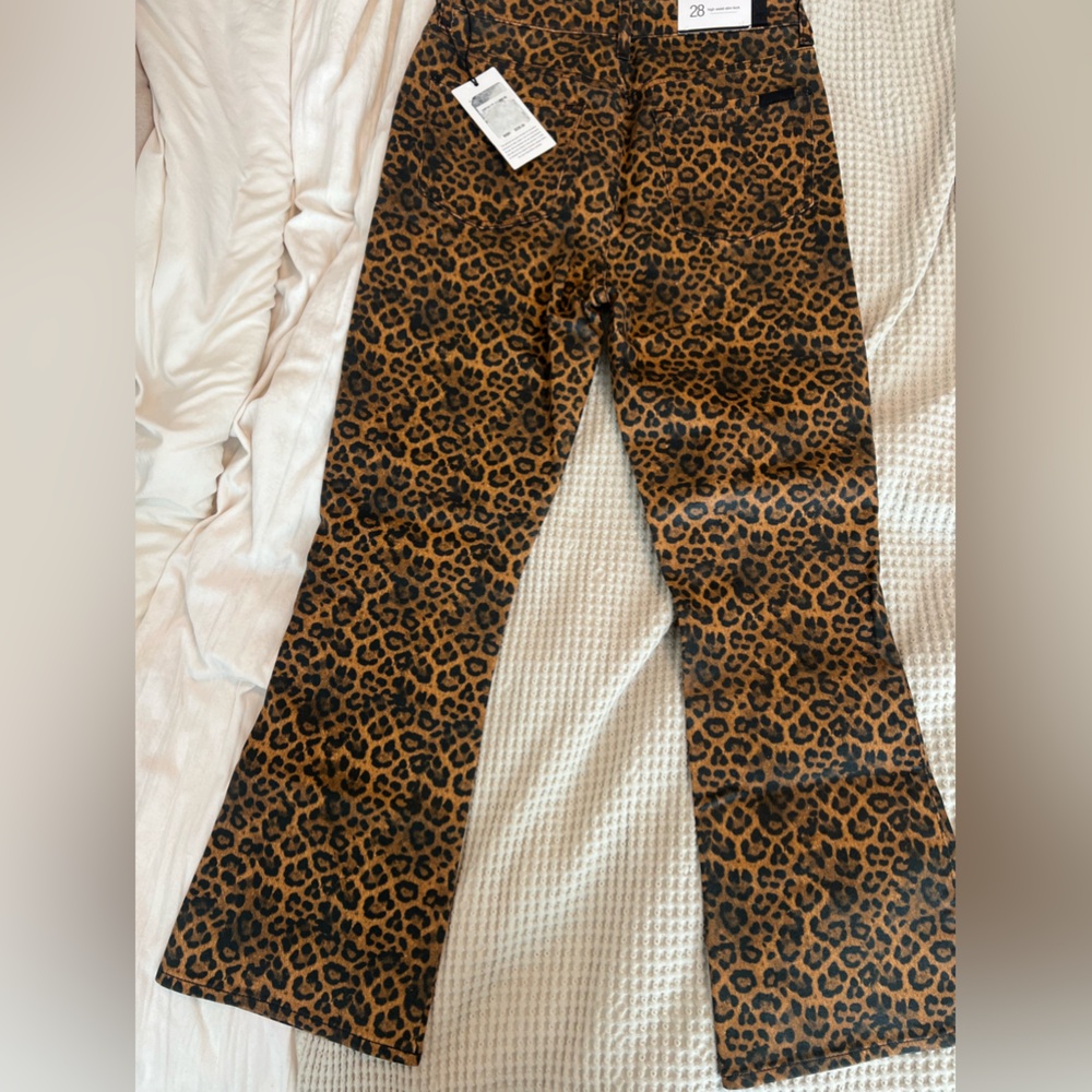 Seven for ManKind Leopard kick flare pants